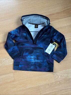 ATHLETIC  WORKS nwt - boys  size 6/7  1/4 zip hooded pullover